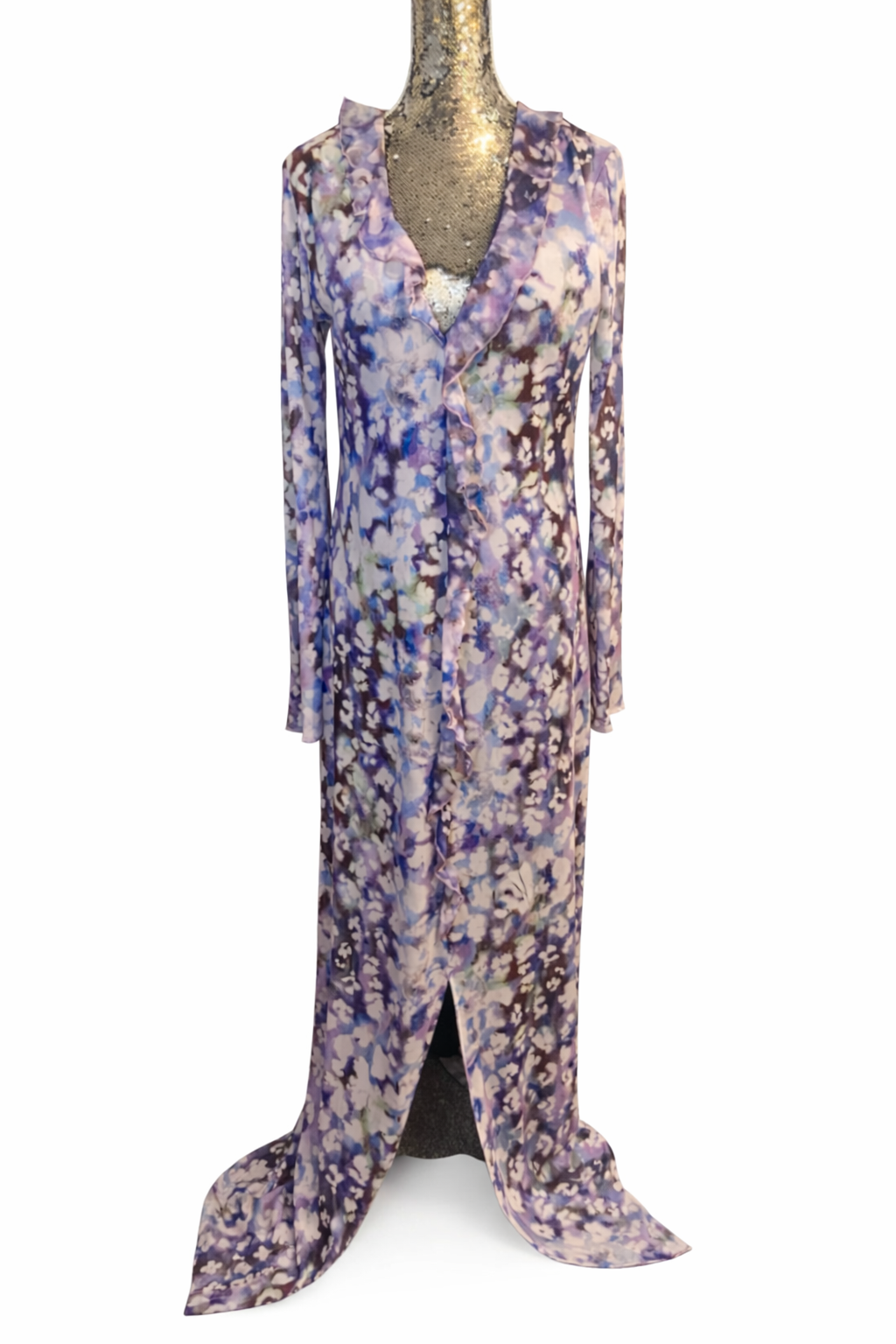 Lilac/purple floral dress - next - size 12 long