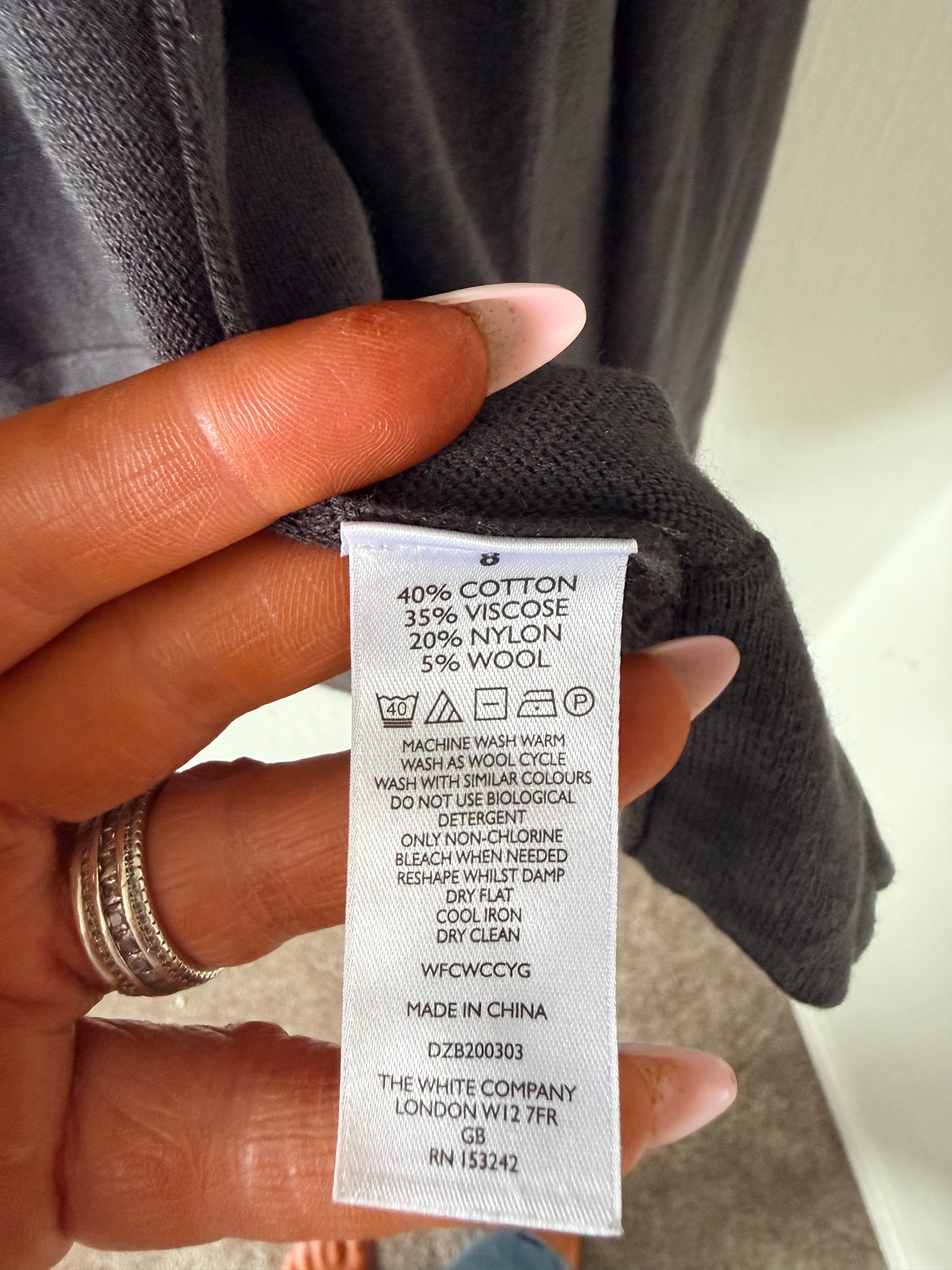 White label grey cardigan - size UK 8