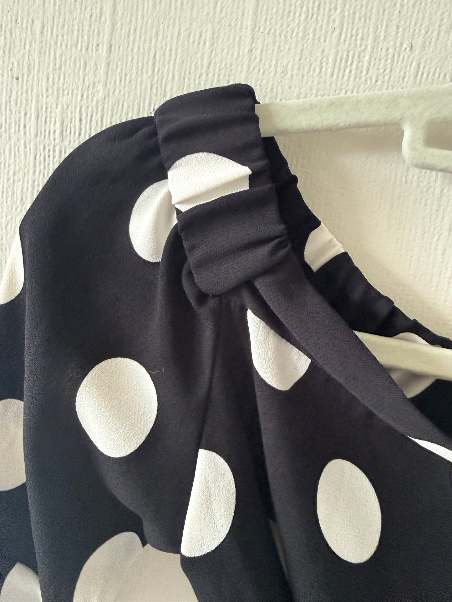 Karen Millen Black/ white polka dot blouse - size UK 10