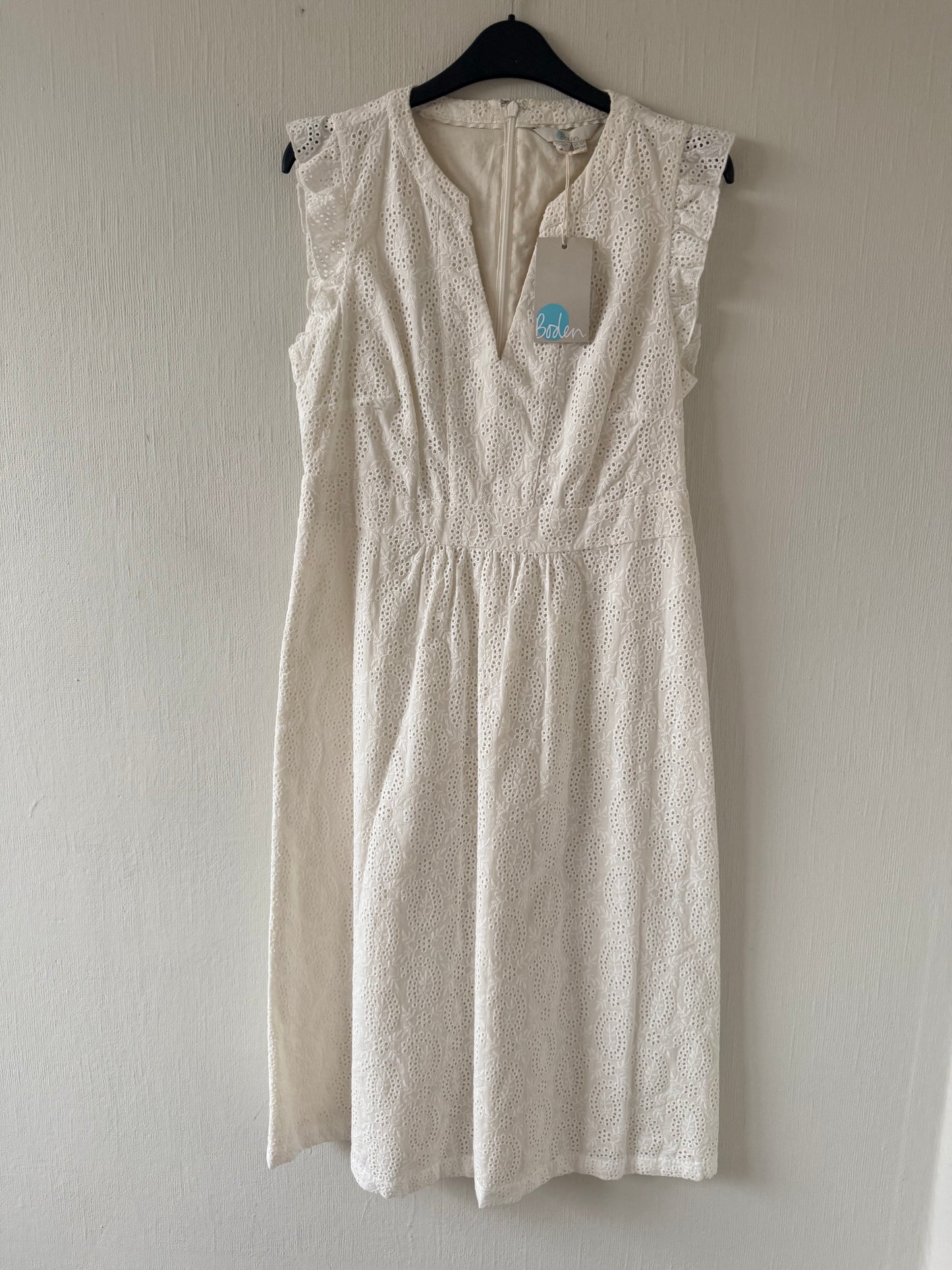 White new Boden dress - size UK 10