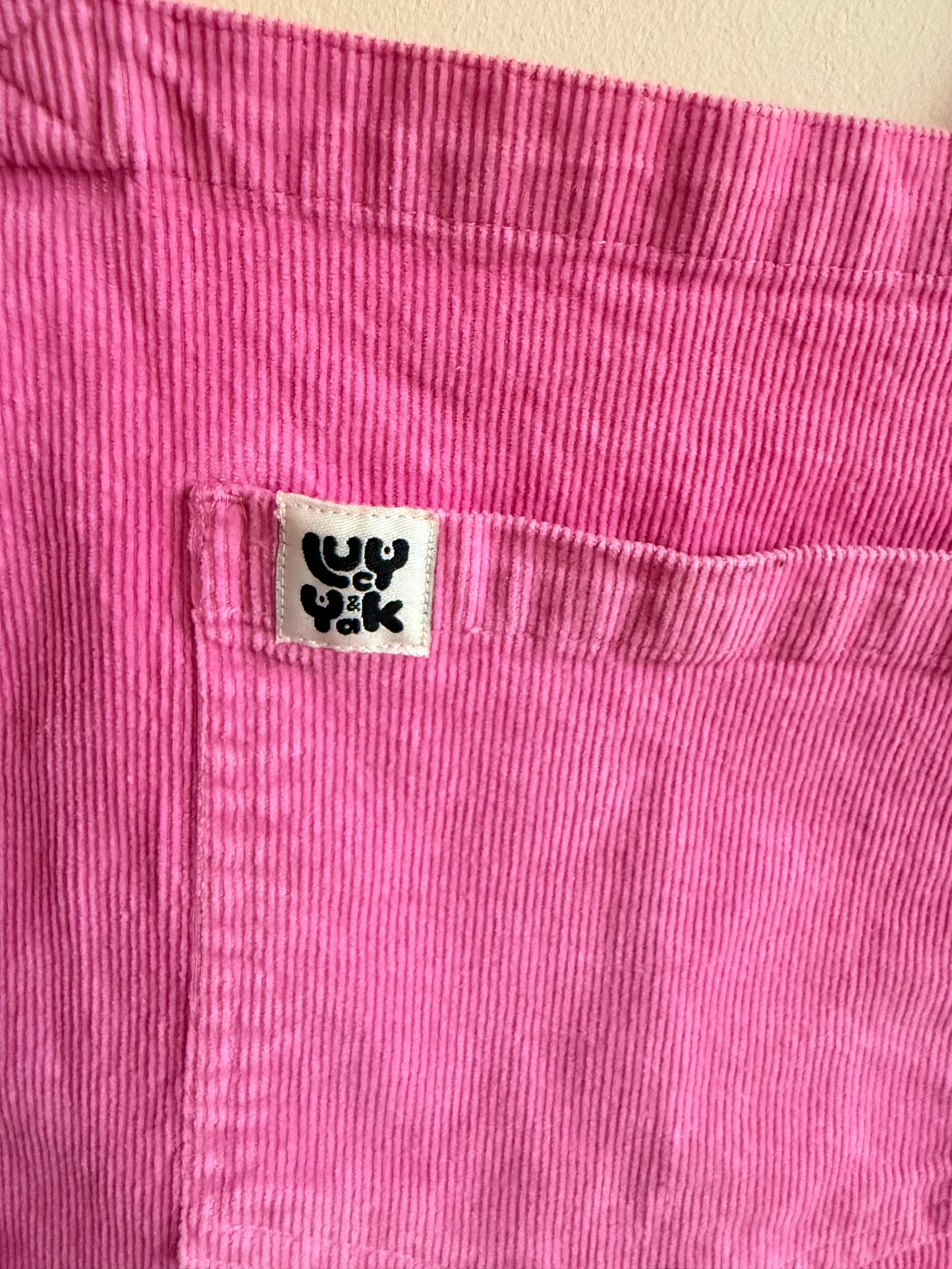 Lucy & Yak pink dungaree dress - size UK 8