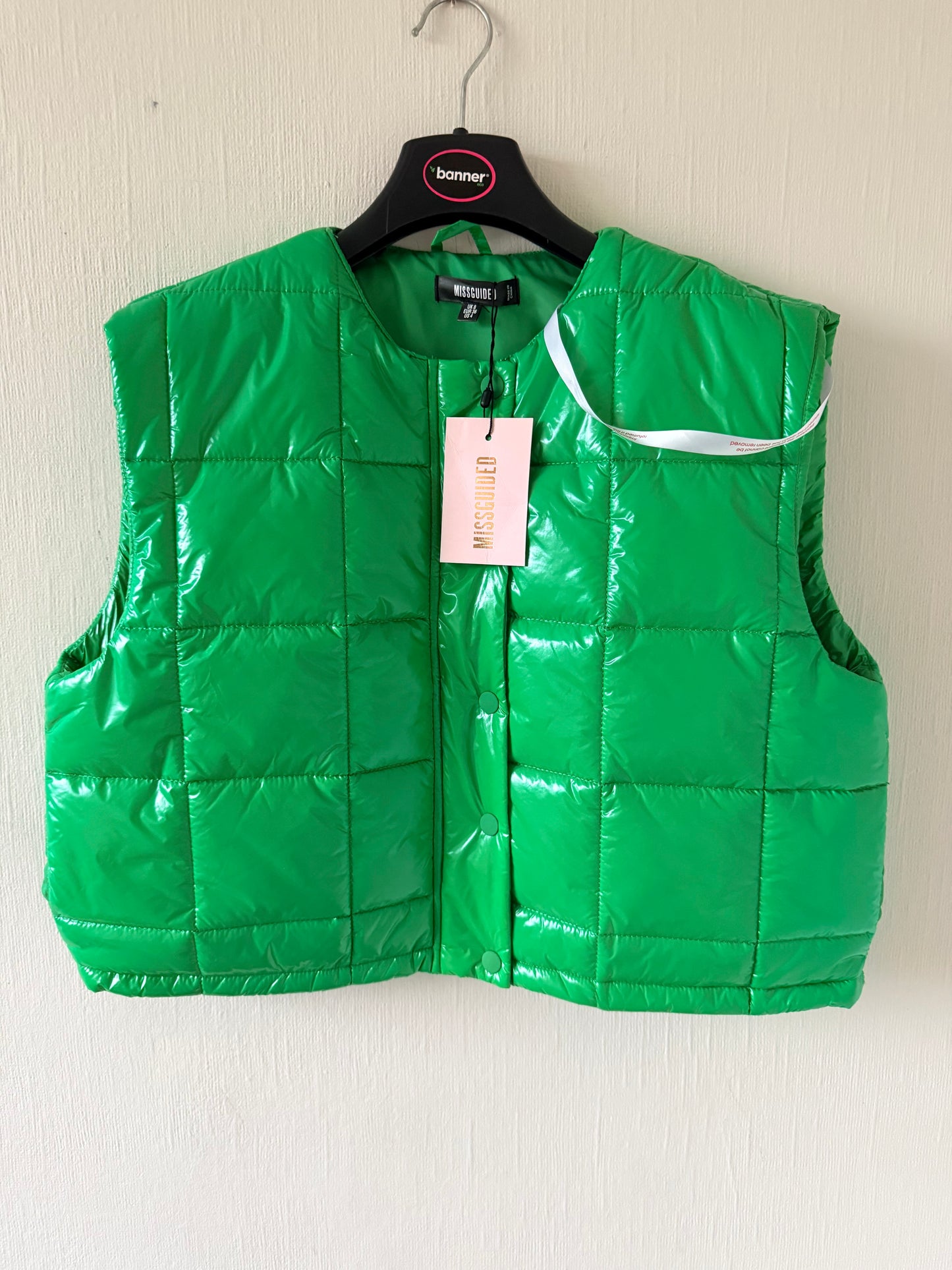 Miss guided green gilet - new - size UK 8
