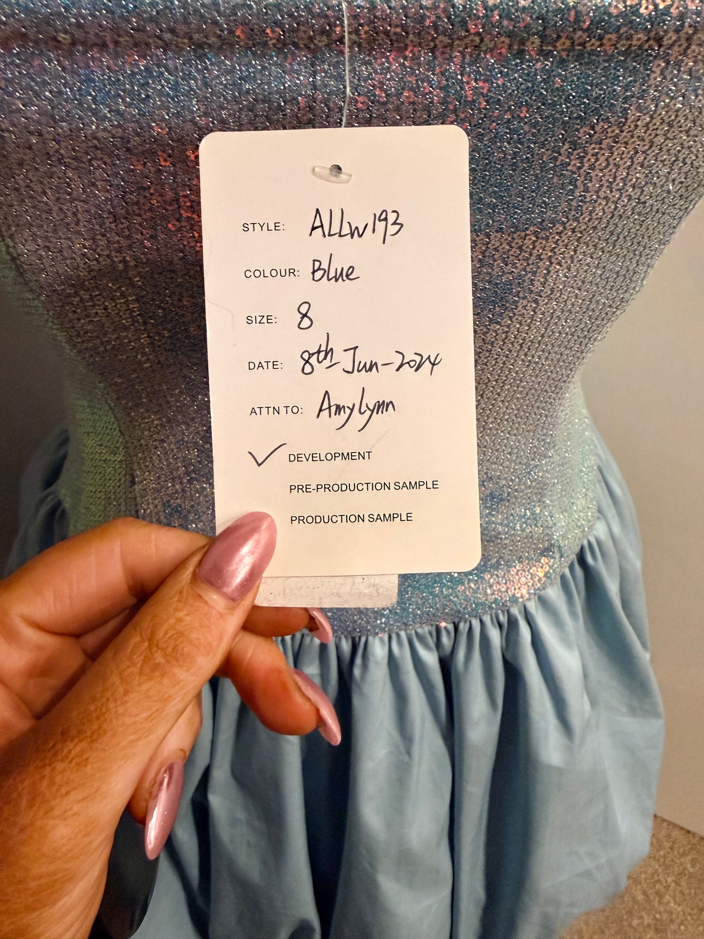 Amy Lynn blue sequin dress - size 8