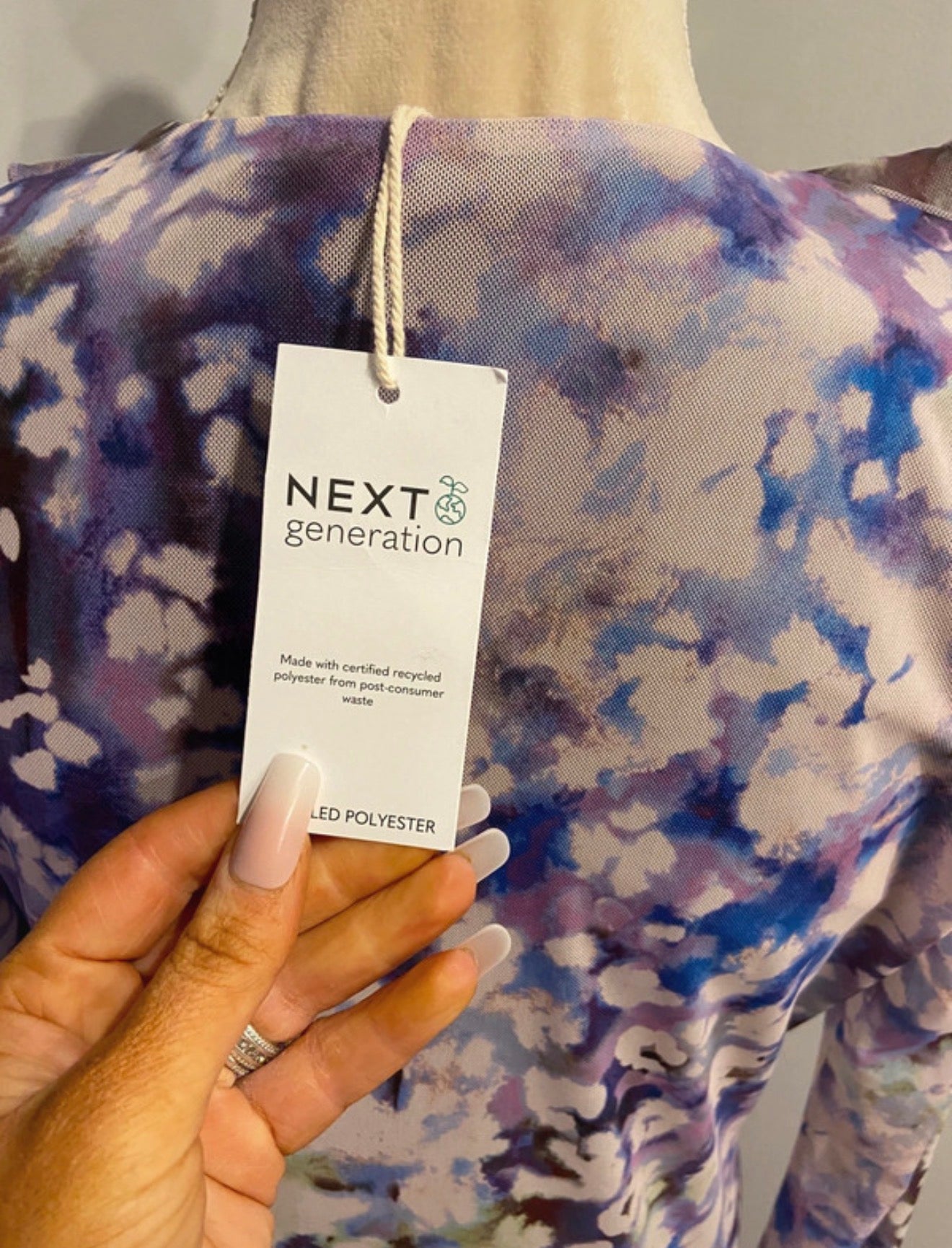 Lilac/purple floral dress - next - size 12 long