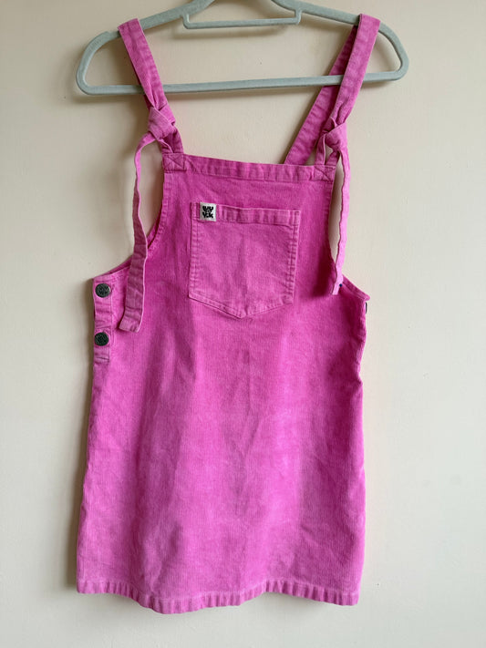 Lucy & Yak pink dungaree dress - size UK 8