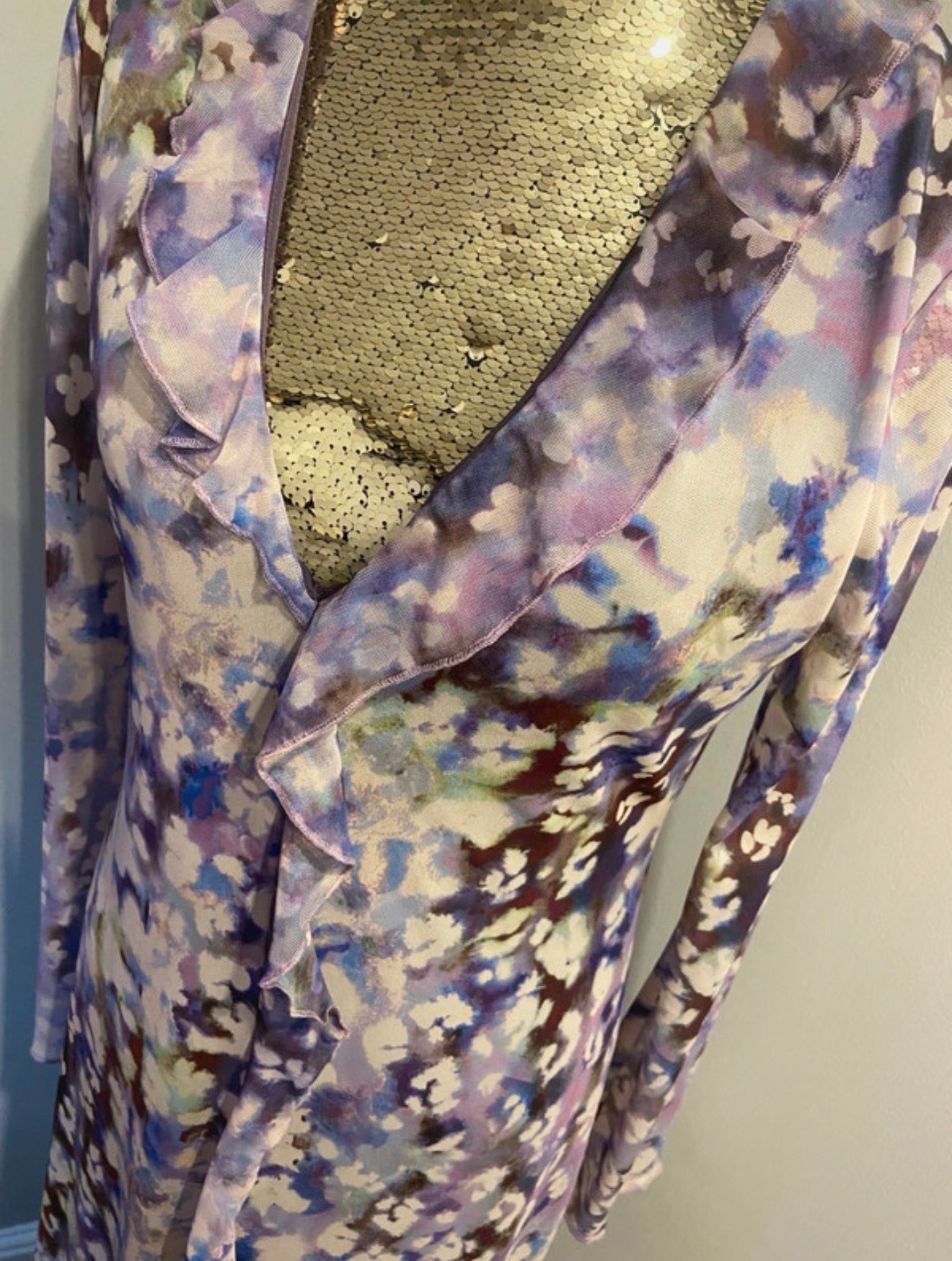 Lilac/purple floral dress - next - size 12 long
