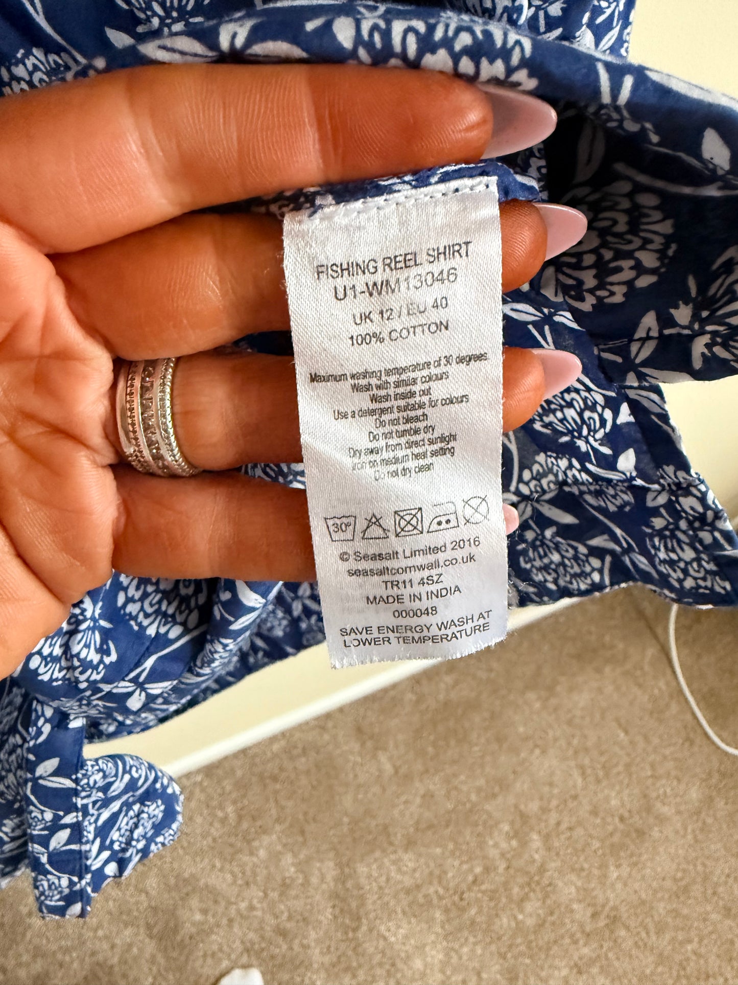 Seasalt Cornwall shirt - size UK 12